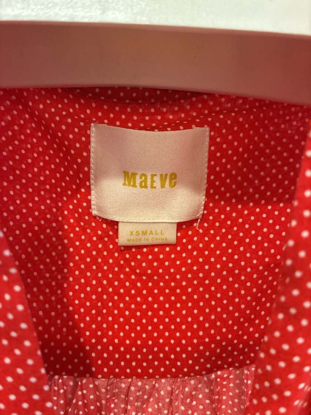Anthropologie Maeve Matilda Red Polka Dot Button Front Blouse